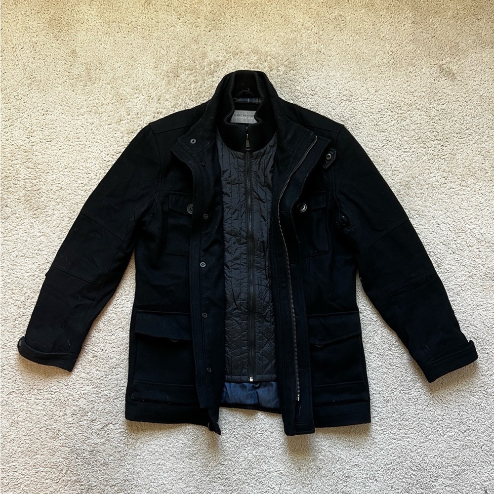 Marc New York Andrew Marc Men’s Black Wool Blend Jacket - Size M Quilted Lining